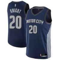 Nike Detroit Pistons #20 Brandon Knight Navy Youth NBA Swingman City Edition Jersey