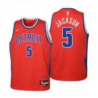 Detroit Detroit Pistons #5 Frank Jackson Youth Nike Red 2021/22 Swingman Jersey - City Edition