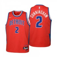 Detroit Detroit Pistons #2 Cade Cunningham Youth Nike Red 2021/22 Swingman Jersey - City Edition