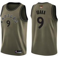 Nike Toronto Raptors #9 Serge Ibaka Green Salute to Service 2019 Finals Bound Youth NBA Swingman Jersey