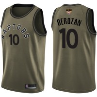 Nike Toronto Raptors #10 DeMar DeRozan Green Salute to Service 2019 Finals Bound Youth NBA Swingman Jersey