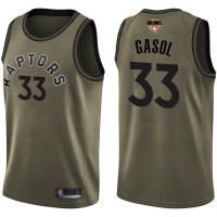 Nike Toronto Raptors #33 Marc Gasol Green Salute to Service 2019 Finals Bound Youth NBA Swingman Jersey