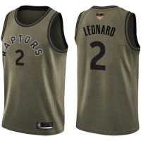 Nike Toronto Raptors #2 Kawhi Leonard Green 2019 Finals Bound Youth NBA Swingman Salute to Service Jersey