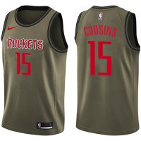 Nike Houston Rockets #15 DeMarcus Cousins Green Salute to Service Youth NBA Swingman Jersey