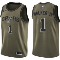 Nike San Antonio Spurs #1 Lonnie Walker IV Green Youth NBA Swingman Salute to Service Jersey