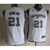 San Antonio Spurs #21 Tim Duncan White Youth Stitched NBA Jersey