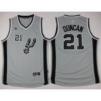 San Antonio Spurs #21 Tim Duncan Grey Youth Stitched NBA Jersey