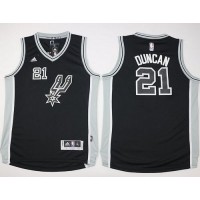 San Antonio Spurs #21 Tim Duncan Black New Road Youth Stitched NBA Jersey