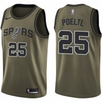 Nike San Antonio Spurs #25 Jakob Poeltl Green Youth NBA Swingman Salute to Service Jersey