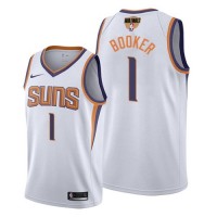 Nike Phoenix Suns #1 Devin Booker Youth 2021 NBA Finals Bound Swingman Association Edition Jersey White