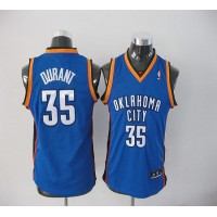 Oklahoma City Thunder #35 Kevin Durant Blue Stitched Youth NBA Jersey
