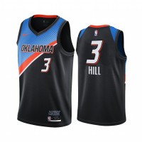 Nike Oklahoma City Thunder #3 George Hill Black Youth NBA Swingman 2020-21 City Edition Jersey