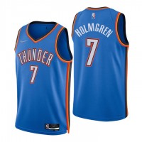 Nike Oklahoma City Thunder #7 Chet Holmgren Blue Youth 2021-22 NBA 75th Anniversary Diamond Swingman Jersey - Icon Edition