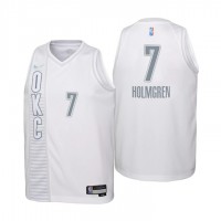Oklahoma City Oklahoma City Thunder #7 Chet Holmgren Youth Nike White 2021/22 Swingman Jersey - City Edition