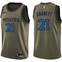 Nike Minnesota Timberwolves #21 Kevin Garnett Green Salute to Service Youth NBA Swingman Jersey