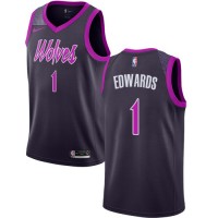 Nike Minnesota Timberwolves #1 Anthony Edwards Purple Youth NBA Swingman City Edition 2018/19 Jersey