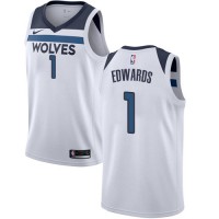 Nike Minnesota Timberwolves #1 Anthony Edwards White Youth NBA Swingman Association Edition Jersey
