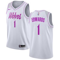 Nike Minnesota Timberwolves #1 Anthony Edwards White Youth NBA Swingman Earned Edition Jersey
