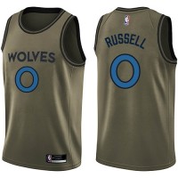 Nike Minnesota Timberwolves #0 D'Angelo Russell Green Salute to Service Youth NBA Swingman Jersey