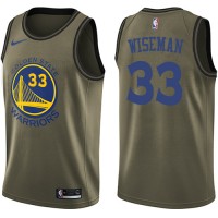 Nike Golden State Warriors #33 James Wiseman Green Salute to Service Youth NBA Swingman Jersey