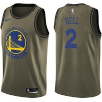 Nike Golden State Warriors #2 Jordan Bell Green Salute to Service Youth NBA Swingman Jersey