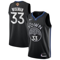 Nike Golden State Warriors #33 James Wiseman Black 2022 NBA Finals Statement Edition Jersey