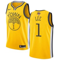 Nike Golden State Warriors #1 Damion Lee Gold Youth 2022 NBA Finals Swingman Earned Edition Jersey
