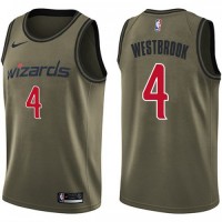 Nike Washington Wizards #4 Russell Westbrook Green Salute To Service Youth NBA Swingman Jersey