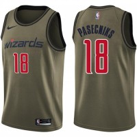 Nike Washington Wizards #18 Anzejs Pasecniks Green Salute to Service Youth NBA Swingman Jersey