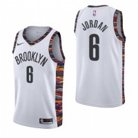 NikeBrooklyn Nets #6 Deandre Jordan 2019-20 White City Edition NBA Jersey