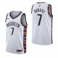 NikeBrooklyn Nets #7 Kevin Durant 2019-20 White City Edition NBA Jersey