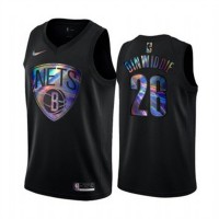 NikeBrooklyn Nets #26 Spencer Dinwiddie Men's Iridescent Holographic Collection NBA Jersey - Black