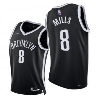 NikeBrooklyn Nets #8 Patty Mills Men's 2021-22 75th Diamond Anniversary NBA Jersey Black