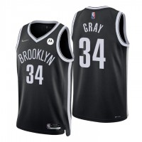 NikeBrooklyn Nets #34 Raiquan Gray Black Men's 2021-22 NBA 75th Anniversary Diamond Swingman Jersey - Icon Edition