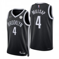 NikeBrooklyn Nets #4 Paul Millsap Black Men's 2021-22 NBA 75th Anniversary Diamond Swingman Jersey - Icon Edition