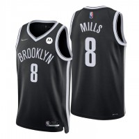 NikeBrooklyn Nets #8 Patty Mills Black Men's 2021-22 NBA 75th Anniversary Diamond Swingman Jersey - Icon Edition