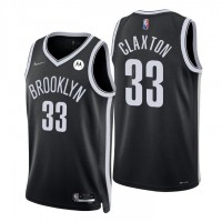 NikeBrooklyn Nets #33 Nicolas Claxton Black Men's 2021-22 NBA 75th Anniversary Diamond Swingman Jersey - Icon Edition