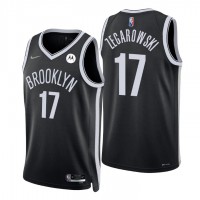 NikeBrooklyn Nets #17 Marcus Zegarowski Black Men's 2021-22 NBA 75th Anniversary Diamond Swingman Jersey - Icon Edition