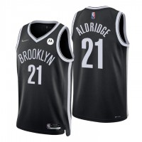NikeBrooklyn Nets #21 Lamarcus Aldridge Black Men's 2021-22 NBA 75th Anniversary Diamond Swingman Jersey - Icon Edition