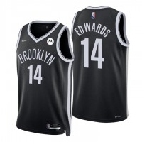 NikeBrooklyn Nets #14 Kessler Edwards Black Men's 2021-22 NBA 75th Anniversary Diamond Swingman Jersey - Icon Edition