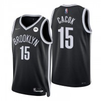 NikeBrooklyn Nets #15 Devontae Cacok Black Men's 2021-22 NBA 75th Anniversary Diamond Swingman Jersey - Icon Edition