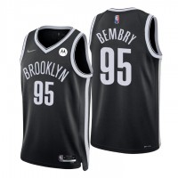 NikeBrooklyn Nets #95 DeAndre' Bembry Black Men's 2021-22 NBA 75th Anniversary Diamond Swingman Jersey - Icon Edition