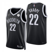 NikeBrooklyn Nets #22 Dayron Sharpe Black Men's 2021-22 NBA 75th Anniversary Diamond Swingman Jersey - Icon Edition