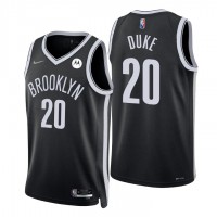 NikeBrooklyn Nets #20 David Duke Black Men's 2021-22 NBA 75th Anniversary Diamond Swingman Jersey - Icon Edition