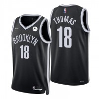 NikeBrooklyn Nets #18 Cameron Thomas Black Men's 2021-22 NBA 75th Anniversary Diamond Swingman Jersey - Icon Edition