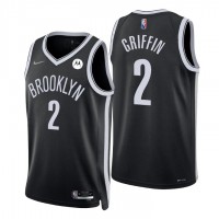 NikeBrooklyn Nets #2 Blake Griffin Black Men's 2021-22 NBA 75th Anniversary Diamond Swingman Jersey - Icon Edition