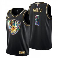 BrooklynBrooklyn Nets #8 Patty Mills Men's Golden Edition Diamond Logo 2021/22 Swingman Jersey - Black