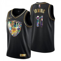 BrooklynBrooklyn Nets #11 Kyrie Irving Men's Golden Edition Diamond Logo 2021/22 Swingman Jersey - Black