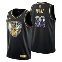 BrooklynBrooklyn Nets #30 David Duke Men's Golden Edition Diamond Logo 2021/22 Swingman Jersey - Black