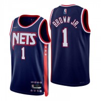 BrooklynBrooklyn Nets #1 Bruce Brown Jr. Men's Nike Navy 2021/22 Swingman NBA Jersey - City Edition